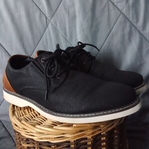 Men's Skechers Parton Wilcon Lace Up Loafers Oxford Black & Brown Memory Foam